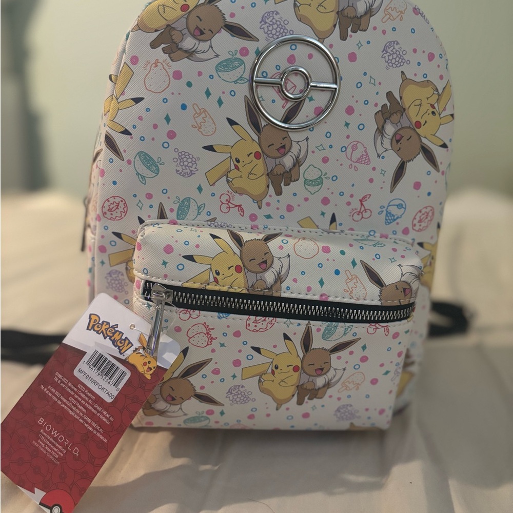 Pokemon Pikachu and Eevee White Backpack